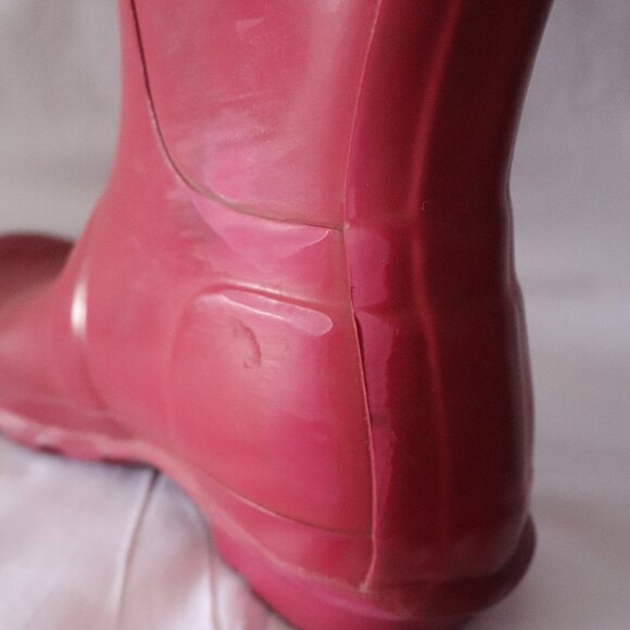 Hunter Original Women's Pink Sz 5/36 Tall Rubber Buckle Outdoor Rain Boots - Picture 11 of 13